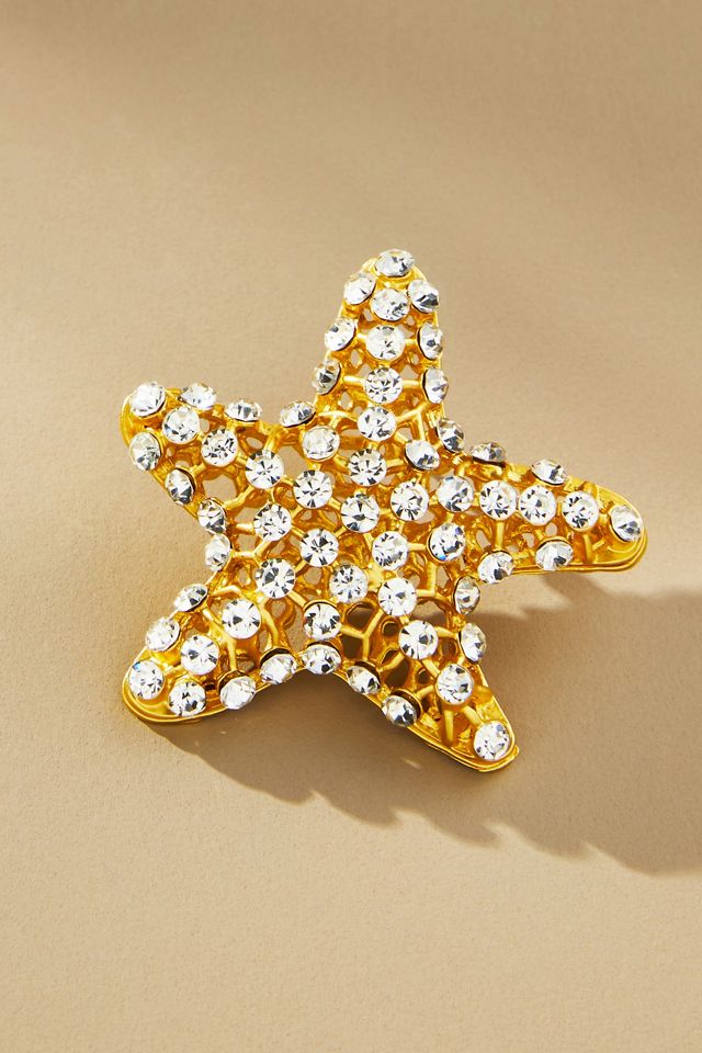 Crystal Starfish Post Earrings #1