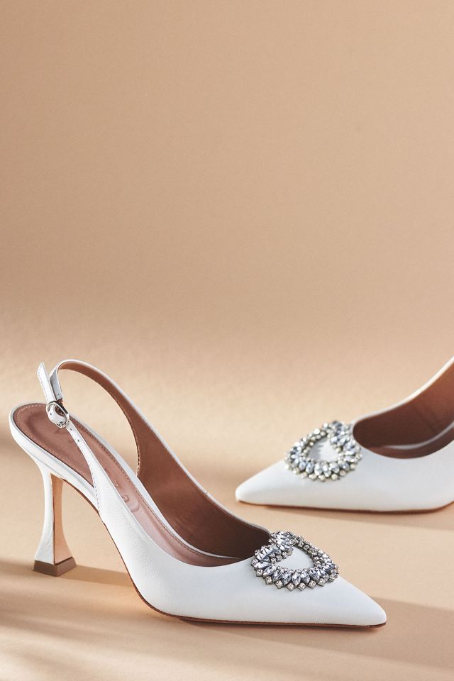 Vicenza Crystal Heart Slingback Pumps #1