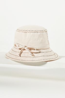 Shop By Anthropologie Contrast Tie Bucket Hat In White
