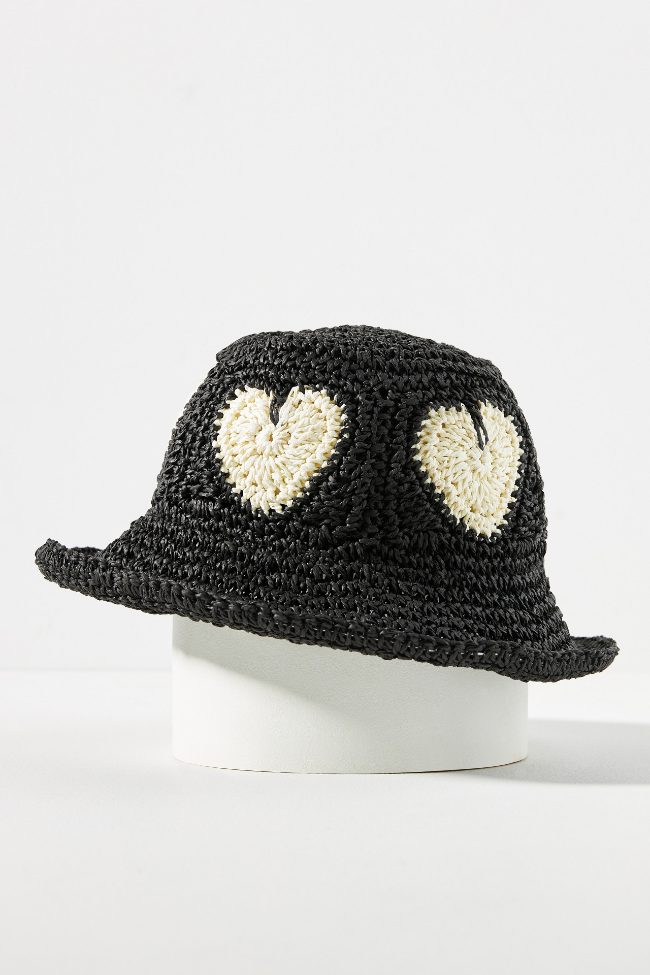 By Anthropologie Straw Heart Bucket Hat