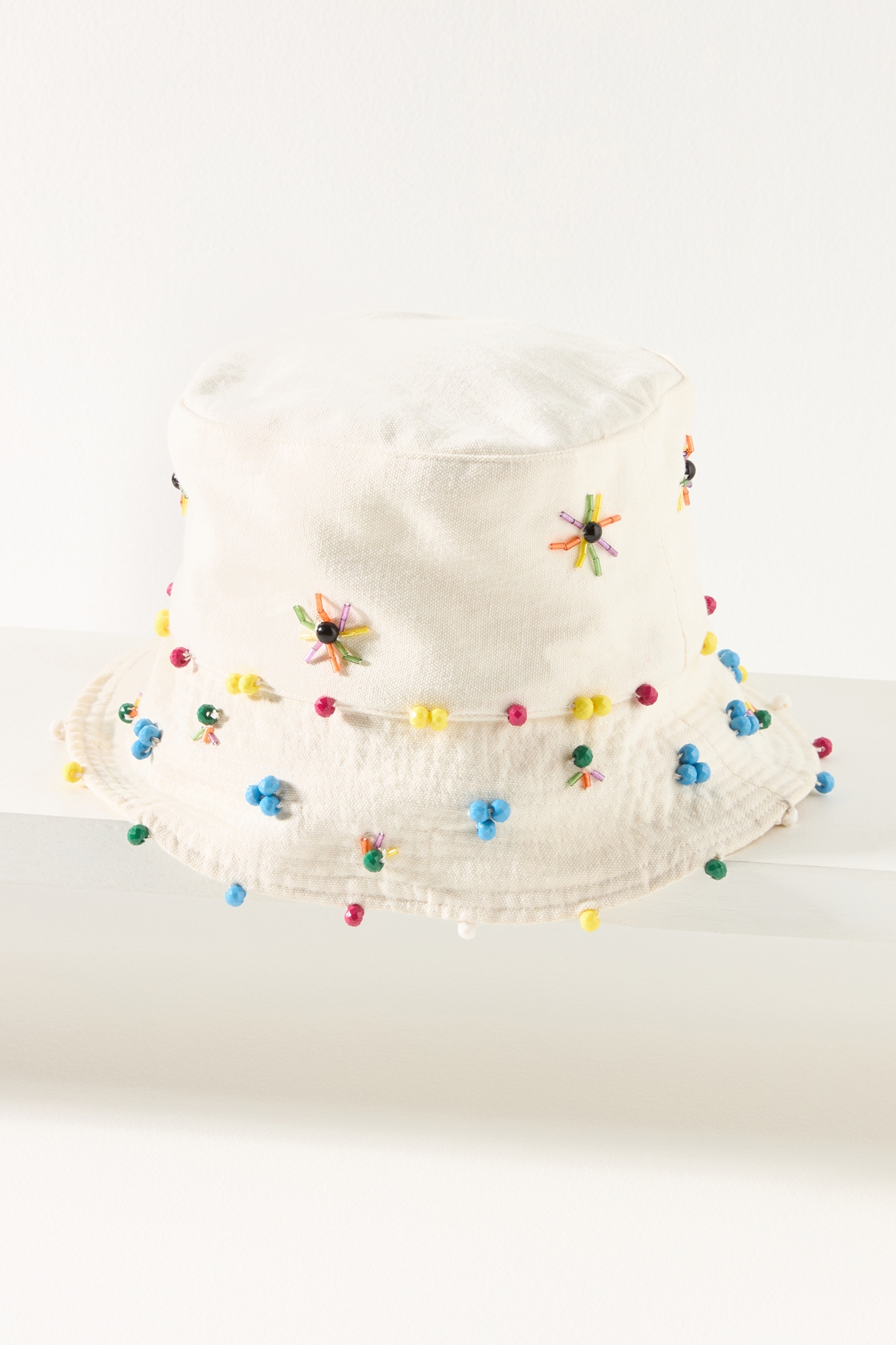 By Anthropologie Beaded Cotton Bucket Hat