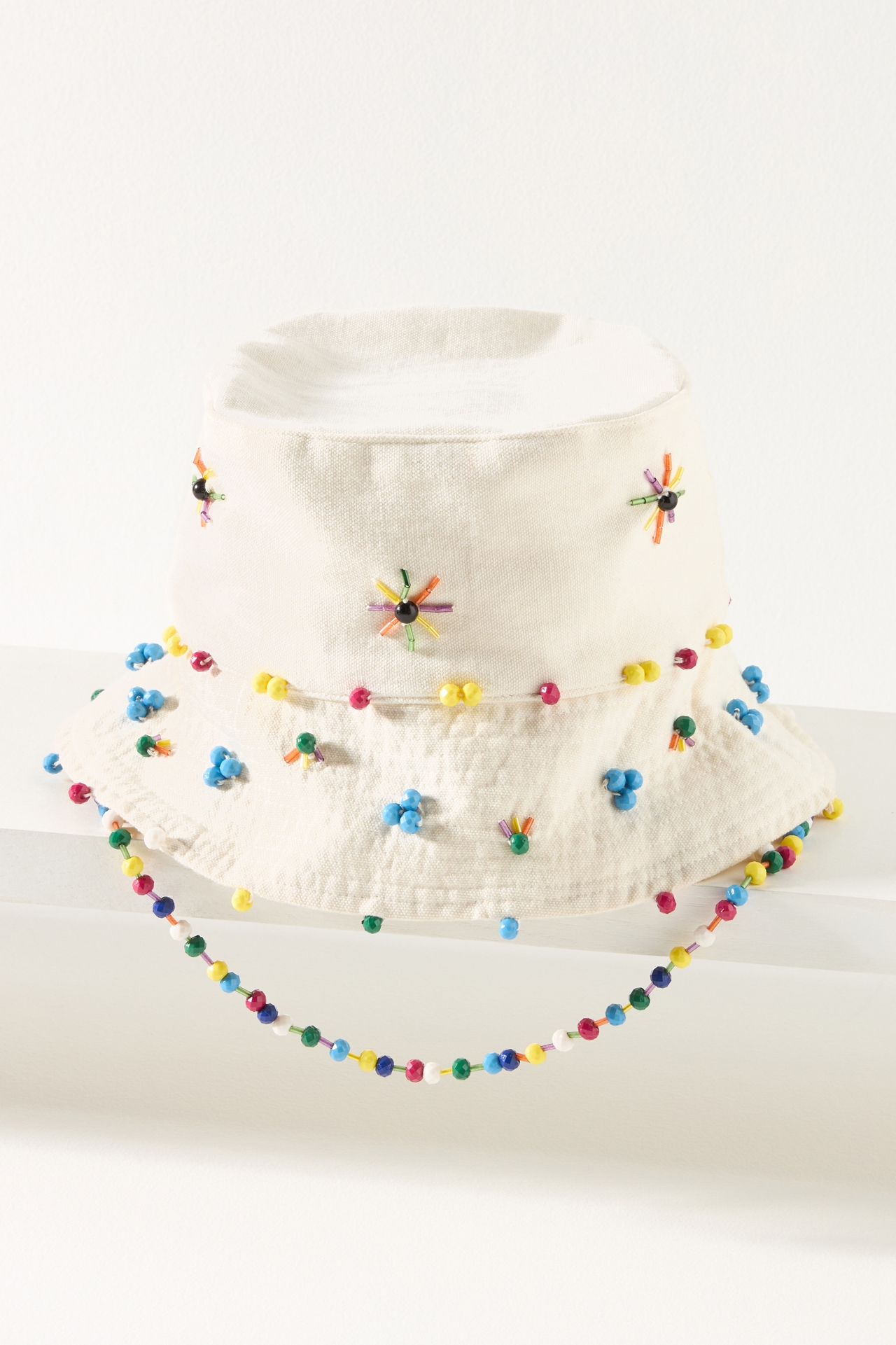 By Anthropologie Beaded Cotton Bucket Hat