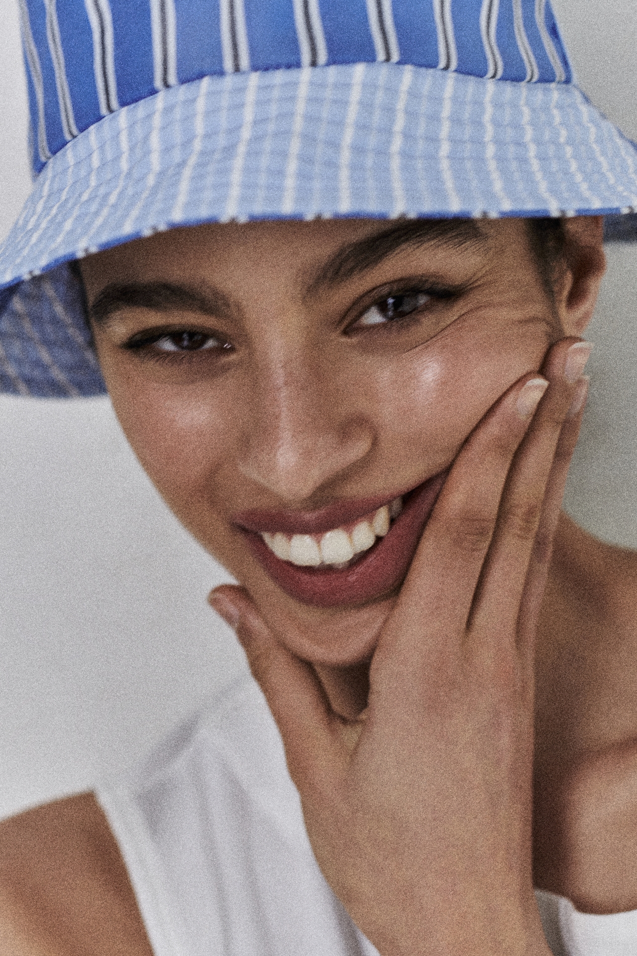 Cotton Pinstripe Bucket Hat