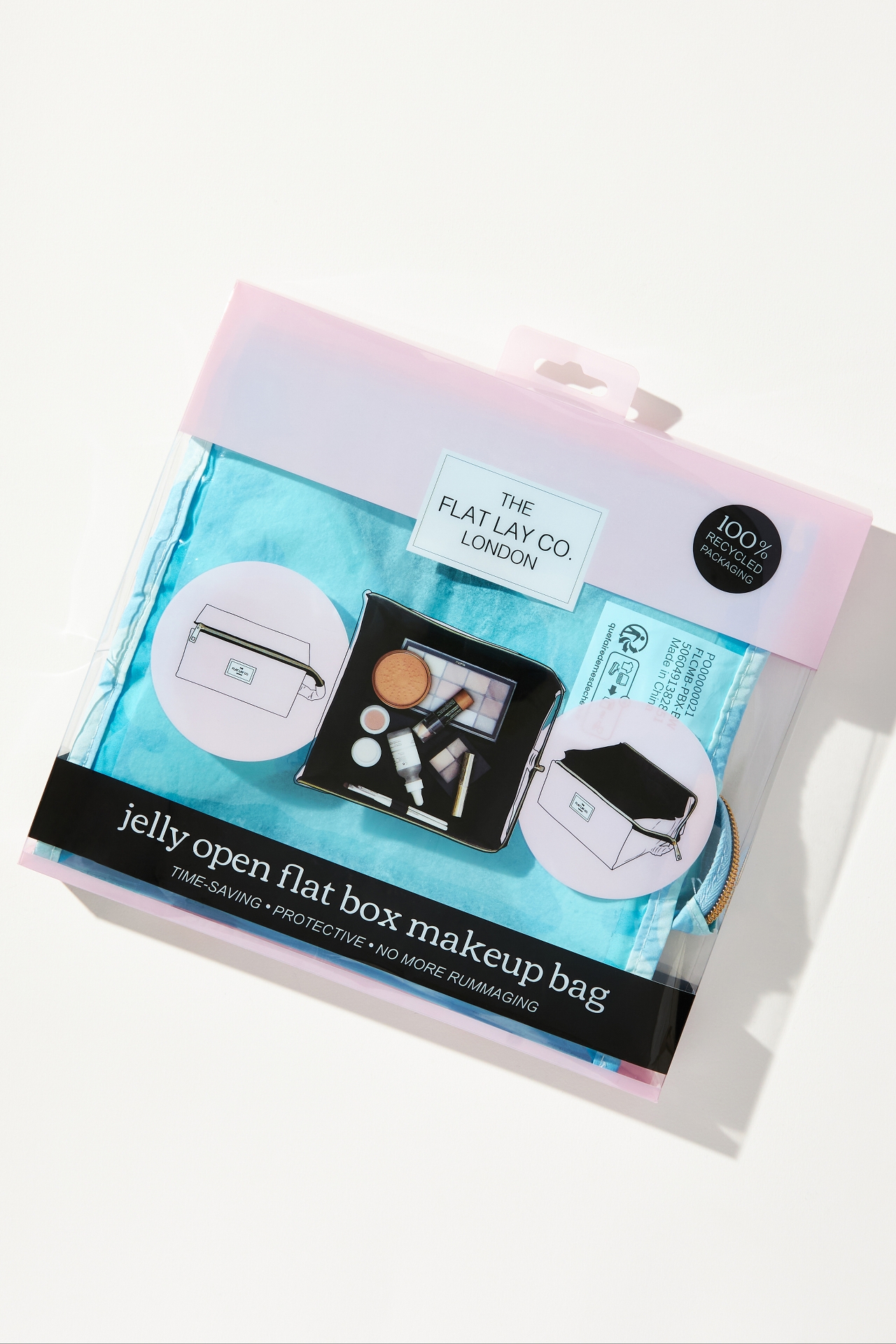 The Flat Lay Co. Open Makeup Jelly Box Bag