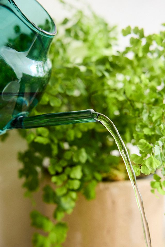 Turquoise Glass Watering Can #1