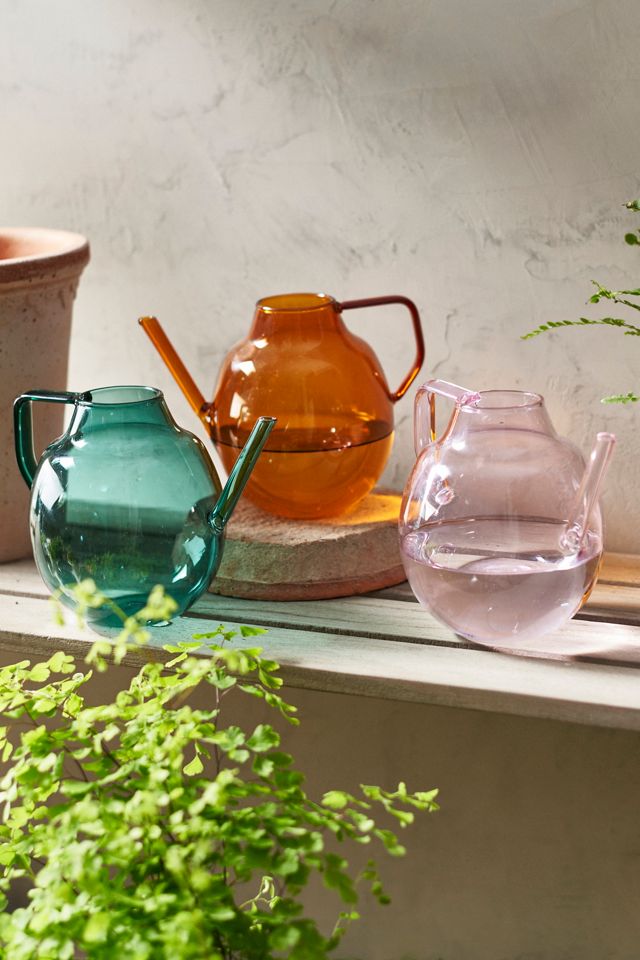 Turquoise Glass Watering Can #2