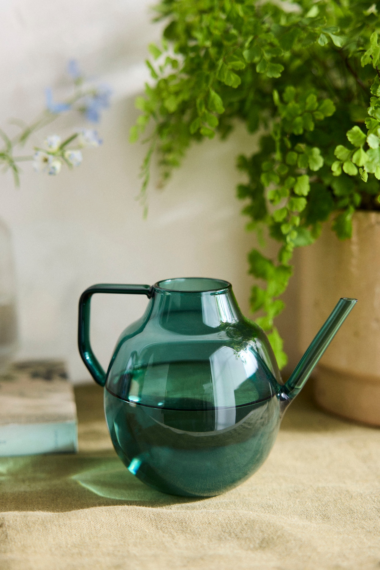 Turquoise Glass Watering Can