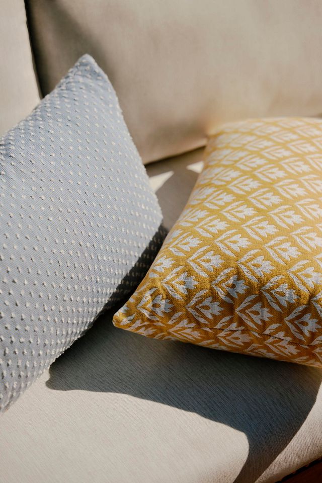 Tufted Blue Outdoor Pillow #1