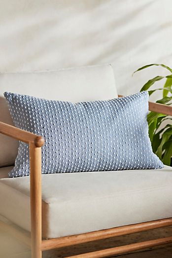 Tufted Blue Outdoor Pillow
