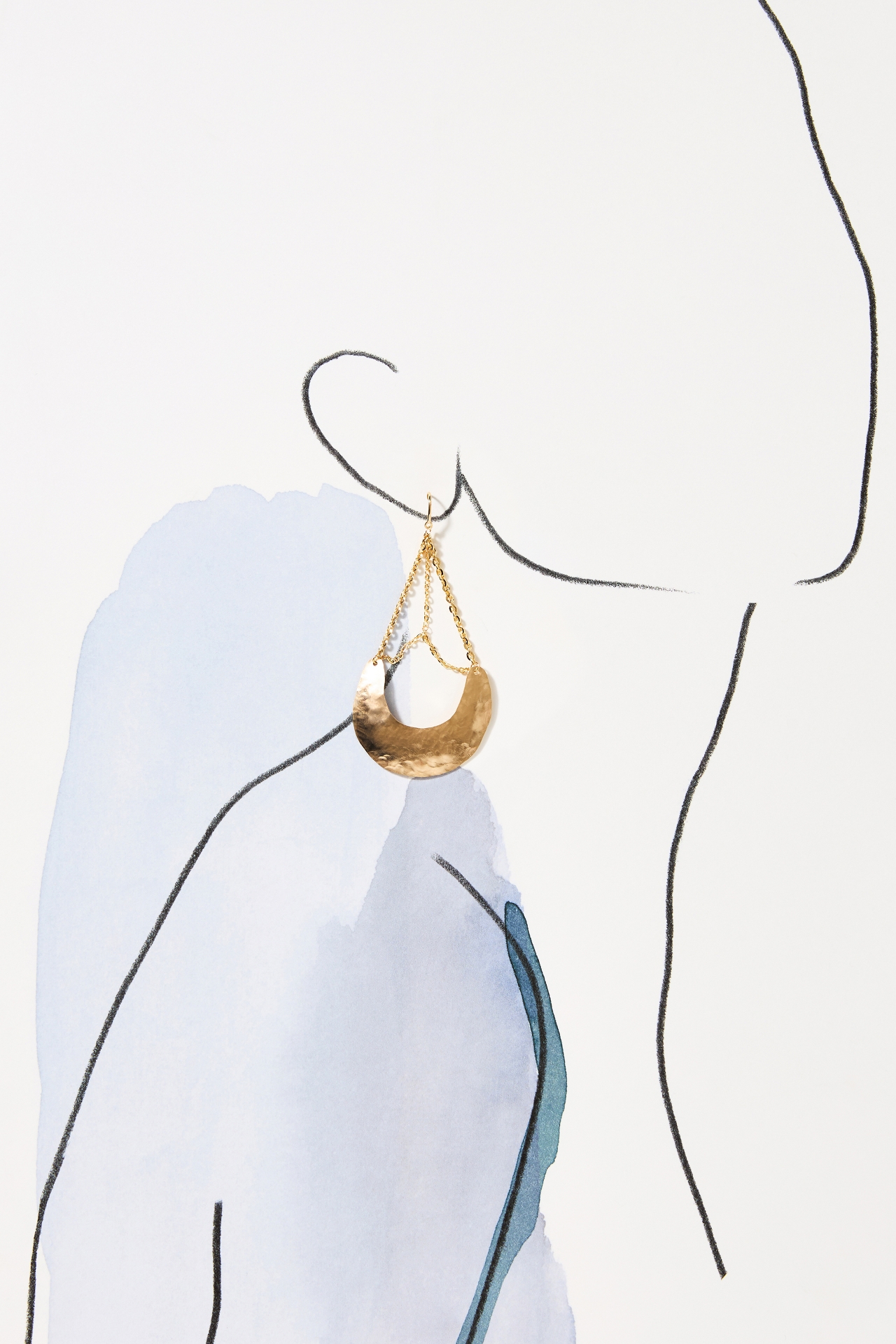 Half-Moon Chandelier Earrings