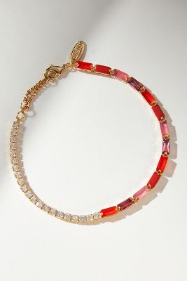 Shop By Anthropologie Baguette Stone Bracelet In Red