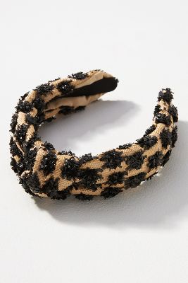 Shop By Anthropologie Everly Raffia Knot Headband In Black