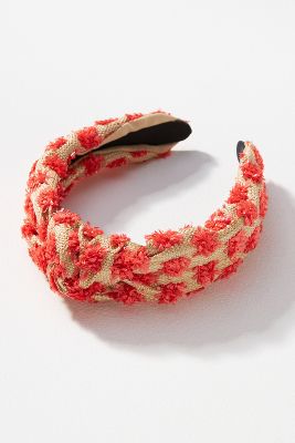 Shop By Anthropologie Everly Raffia Knot Headband In Red