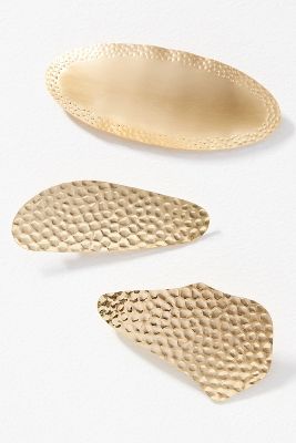 Shop By Anthropologie Molten Metal Barrettes, Set Of 3 In Gold