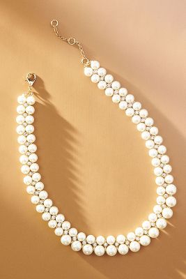 By Anthropologie Double Strand Pearl Necklace In White