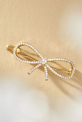 Shop By Anthropologie Pearl Bow Hair Clip In Gold