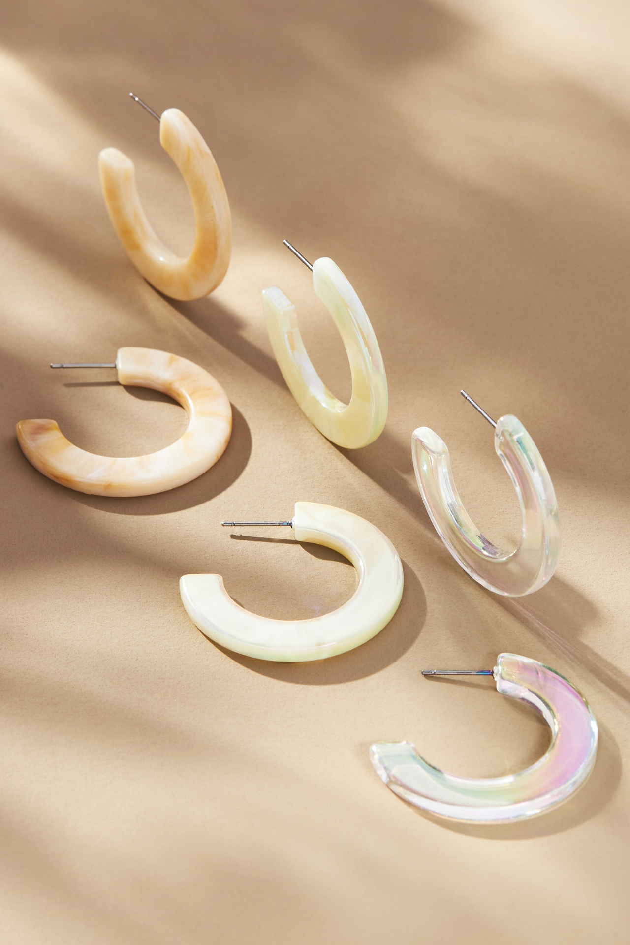 Large Resin Hoop Earrings