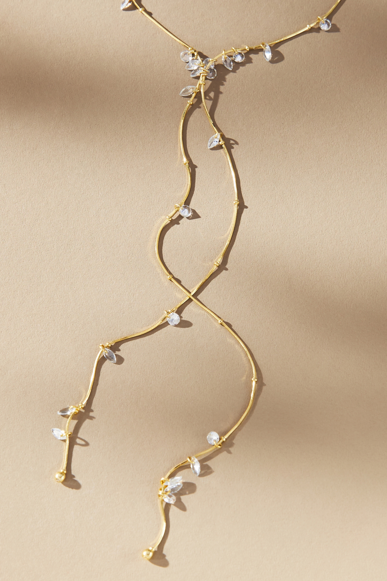 Pearl Beaded Lariat Necklace