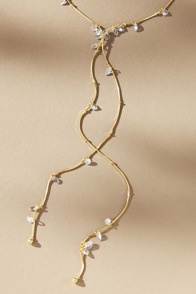 Pearl Beaded Lariat Necklace #1