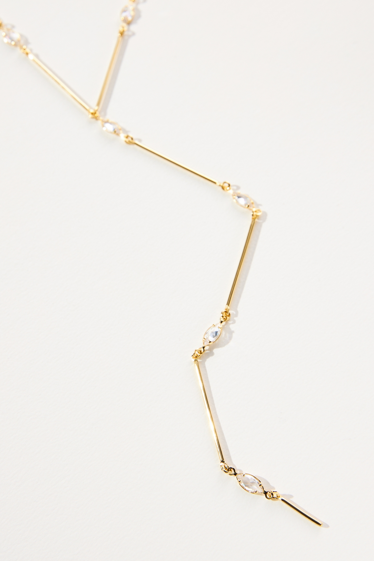 Spaced Crystal Y-Neck Necklace