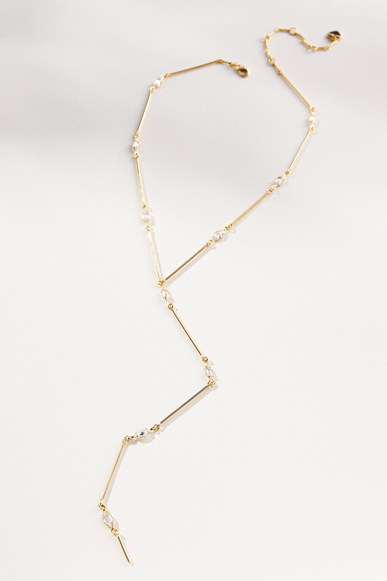 Spaced Crystal Y-Neck Necklace