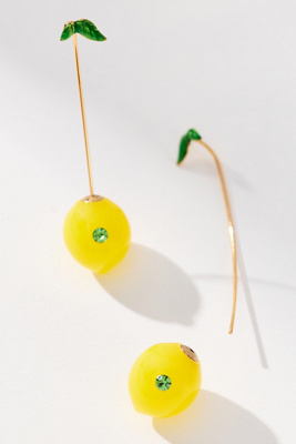 By Anthropologie Fruit & Icon Drop Earrings In Yellow