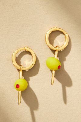 Shop By Anthropologie Fruit Charm Huggie Earrings In Green