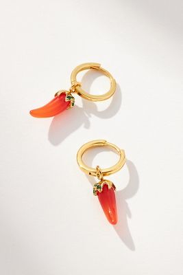 Shop By Anthropologie Fruit Charm Huggie Earrings In Red