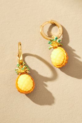 Shop By Anthropologie Fruit Charm Huggie Earrings In Gold