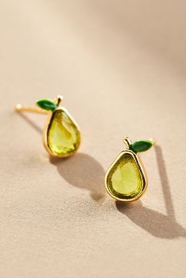 Shop By Anthropologie Glass Fruit Post Earrings In Green