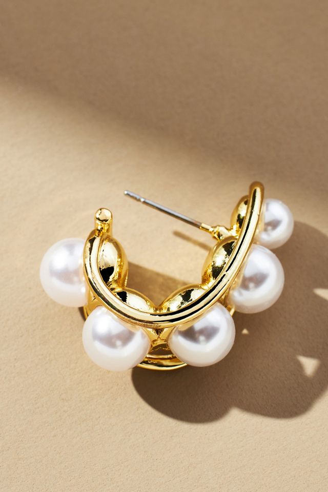 Pivotal Pearl Hoop Earrings #1