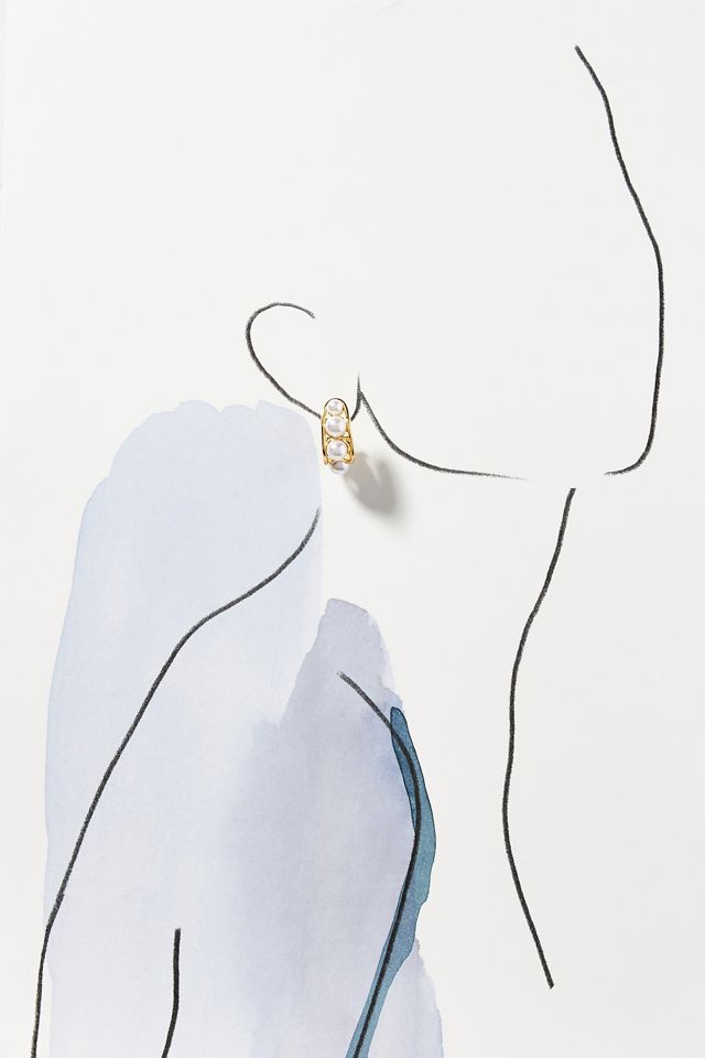 Pivotal Pearl Hoop Earrings #2