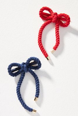 Shop By Anthropologie Rope Hair Bows, Set Of 2 In Red