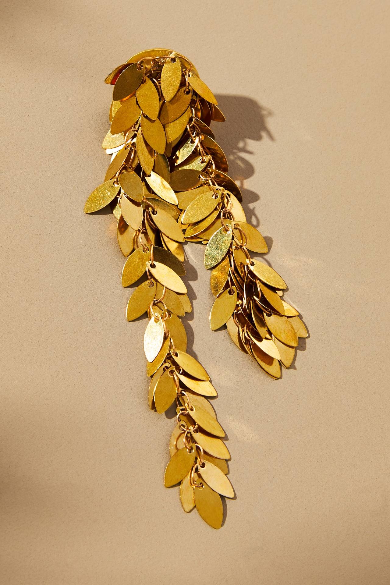 Leafy Metal Drop Earrings