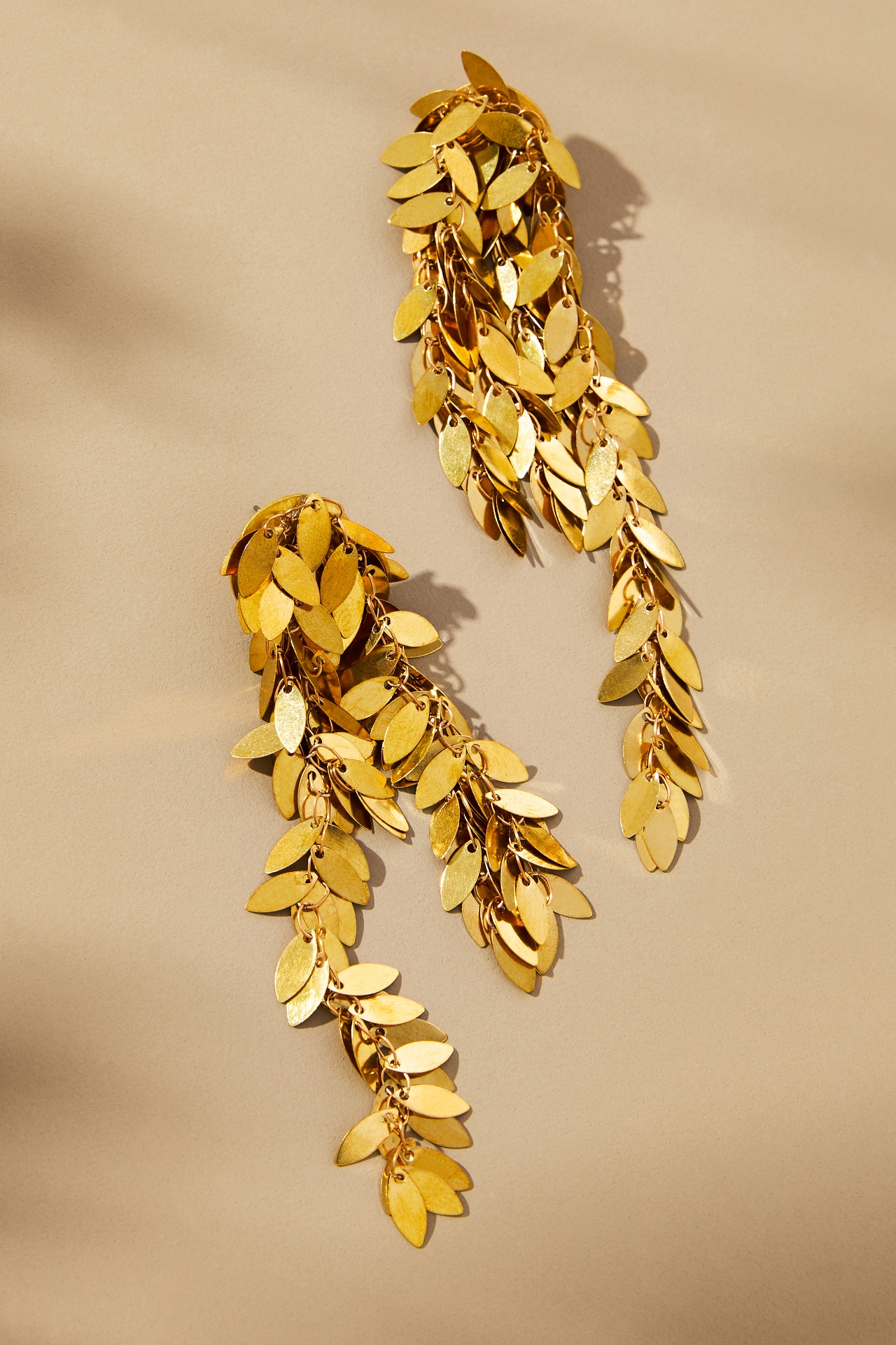 Leafy Metal Drop Earrings