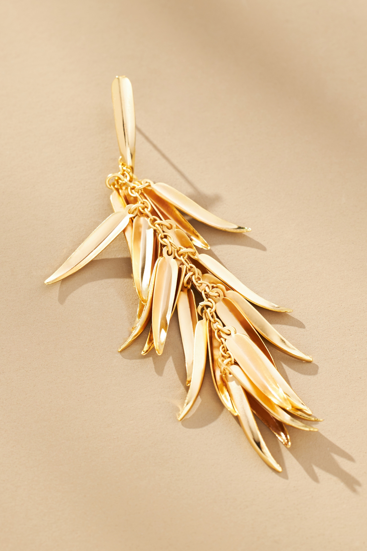 Fringe Leaf Drop Earrings