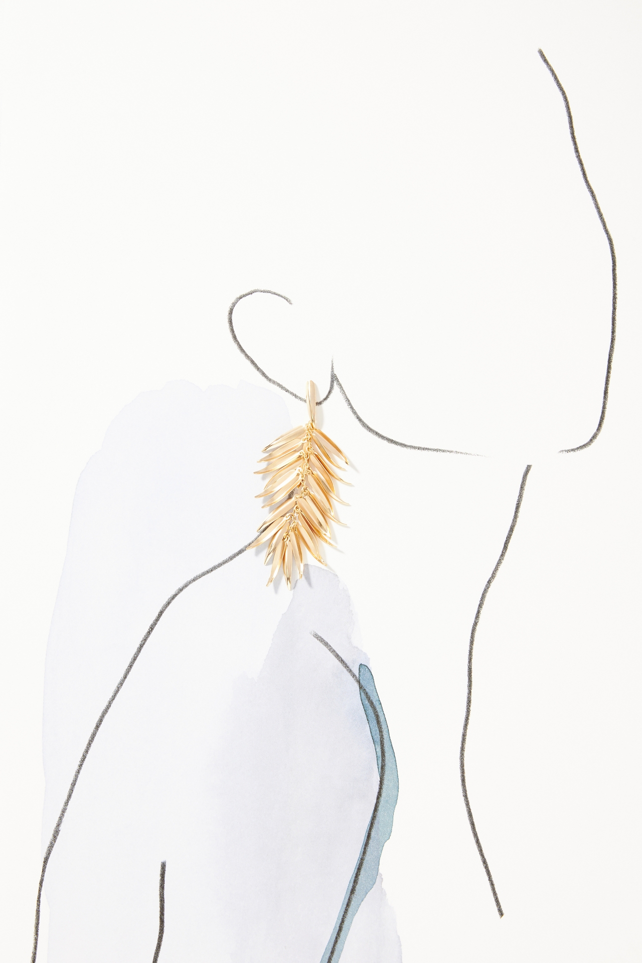 Fringe Leaf Drop Earrings