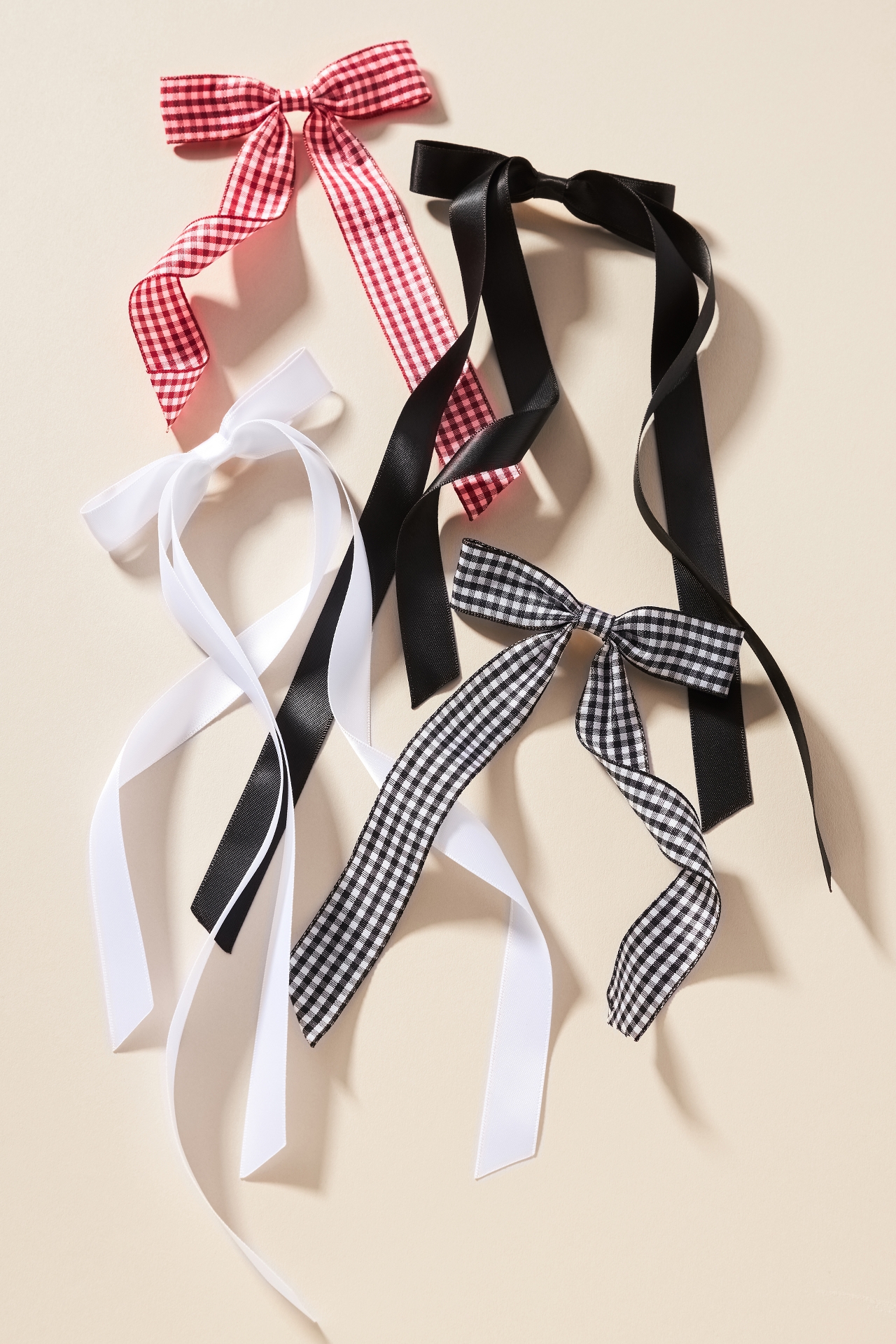 Positano Gingham Hair Bows, Set of 4