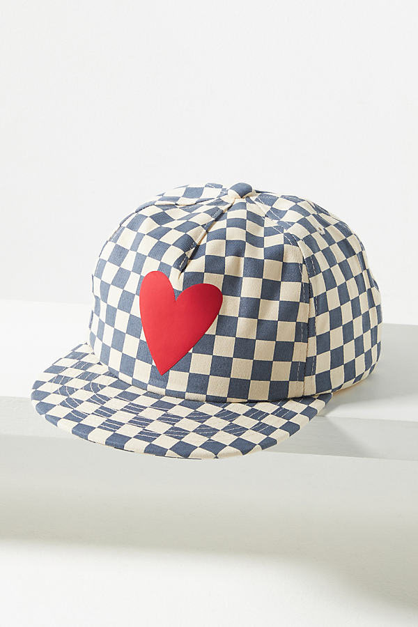 Shop Ascot + Hart Checkered Heart Cap In Blue