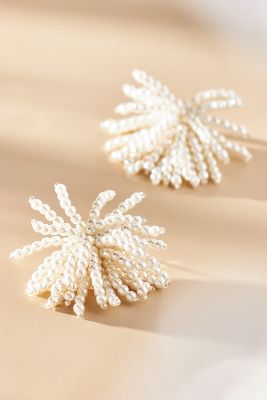 Shop By Anthropologie Pearl Cluster Post Earrings In White
