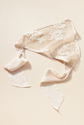 Shop By Anthropologie Sparkle Crochet Hair Scarf In White