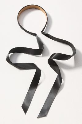 Shop By Anthropologie Satin Bow Tie Headband In Black