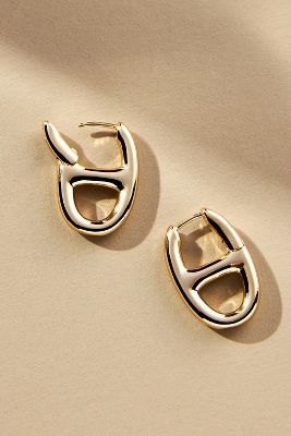 Shop By Anthropologie Pop Tab Hoop Earrings In Gold
