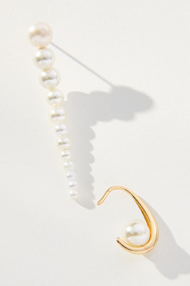 Pearly Drop Earrings, Set of 2 #1