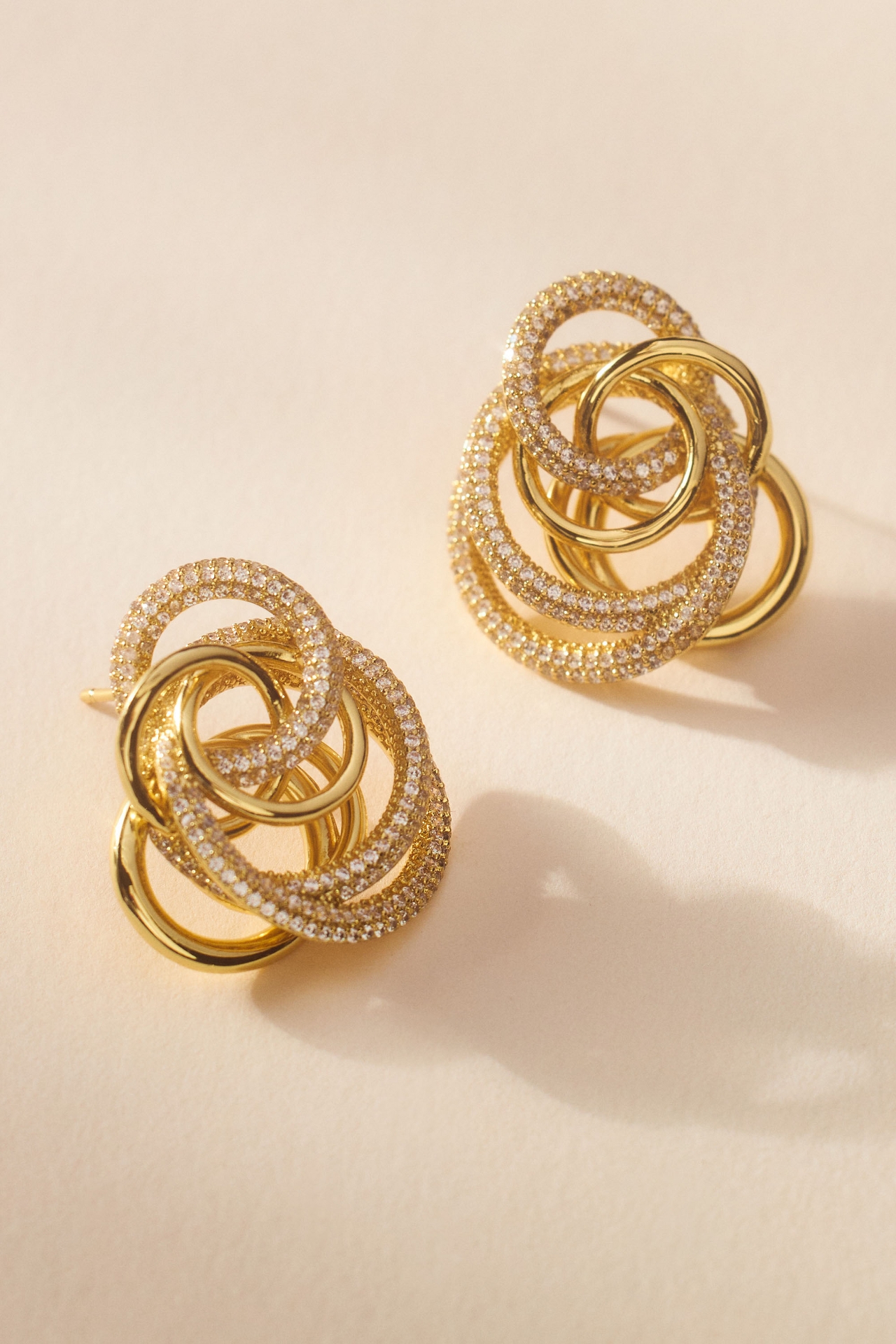 Adina Eden Intertwined Circle Post Earrings