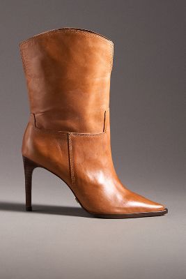 Shop Vicenza Pointed-toe Mid Heeled Boots In Brown