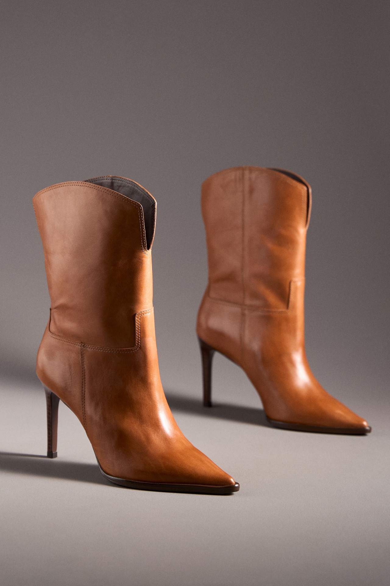 Vicenza Pointed-Toe Mid Heeled Boots