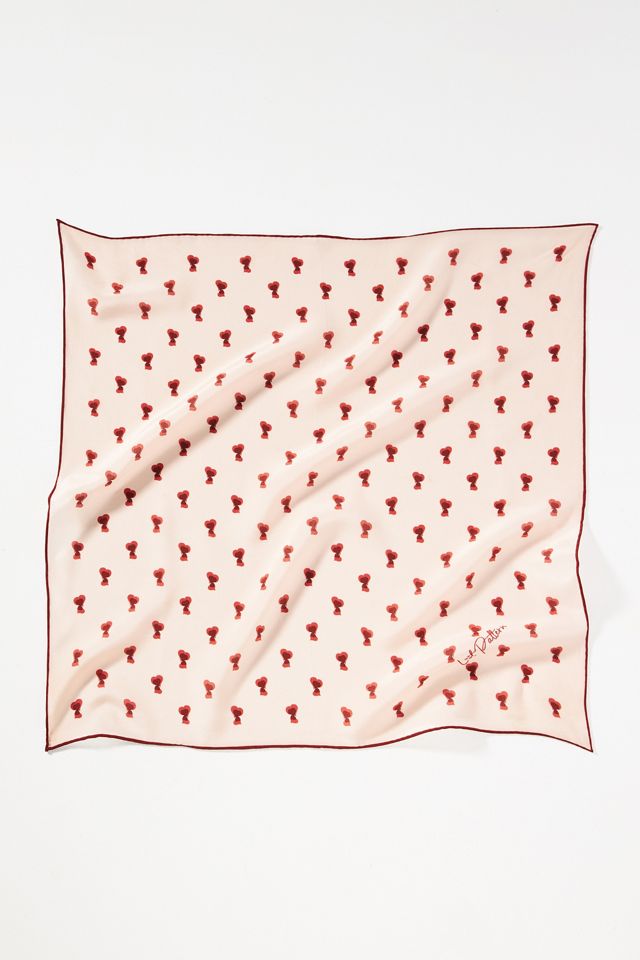 Lost Pattern Silk Twin Hearts Crepe Scarf #1