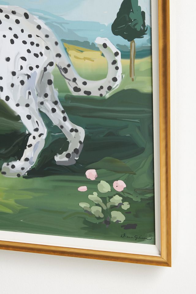 White Leopard Walking Wall Art #1
