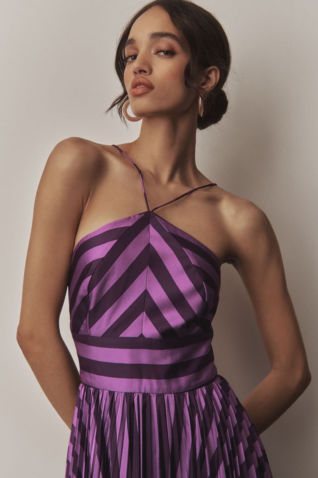 Hutch Dolly Halter Pleated Maxi Dress | Anthropologie